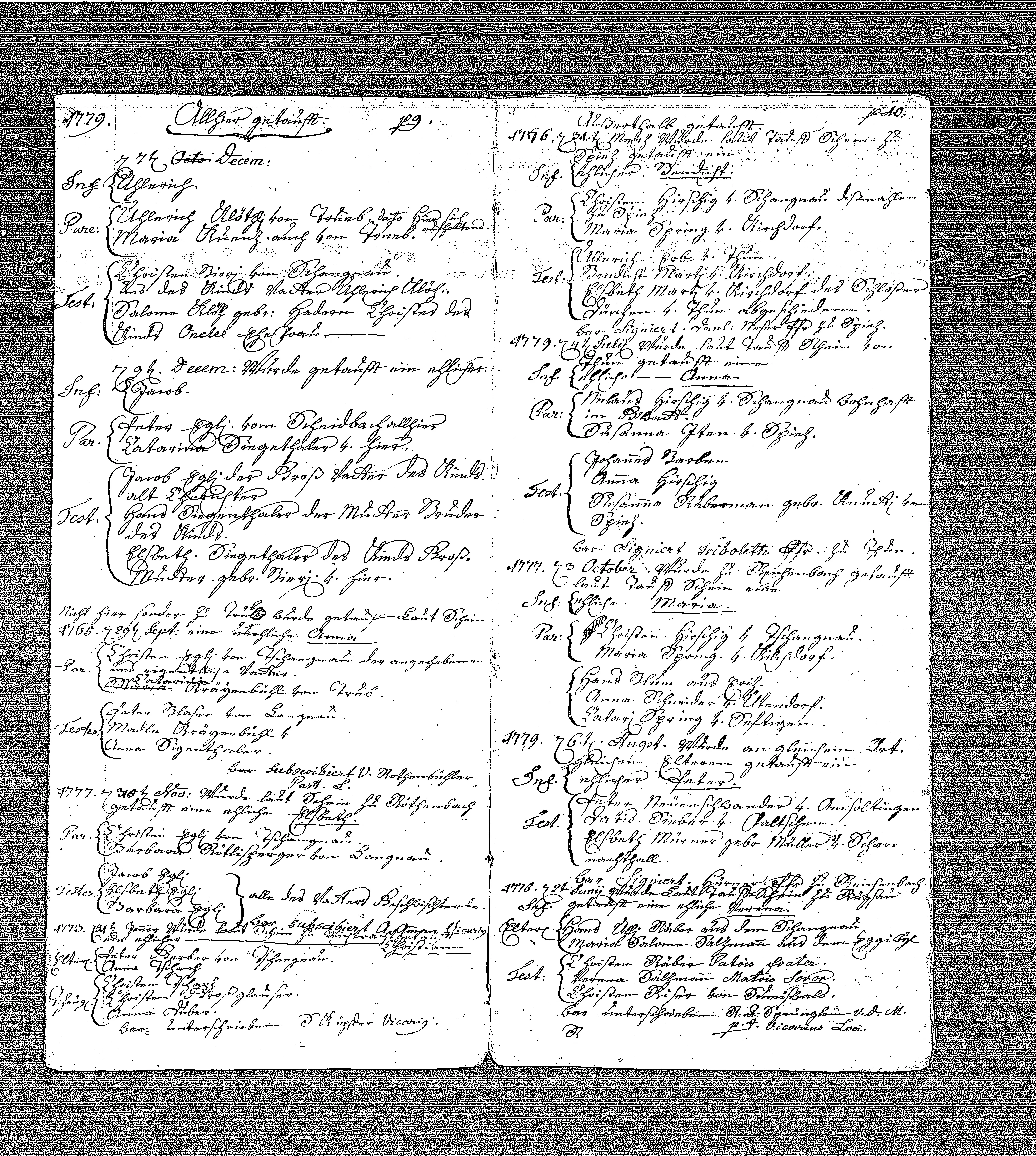 "Ausserhalb getauft": Peter , bapt. Reichenbach 6 Aug 1779, same parents as Maria (bapt. Reichenbach 23 Oct 1777): Christen Hirschig of Schangnau and Maria…