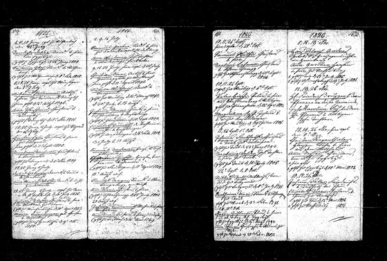 1826: Peter Hirschi, Peter's son, "gtft zu Thierachern d. 24. Apr. 1803", and Magdalena Oesch of Amsoldingen; married at Reutigen 6 Oct 1826