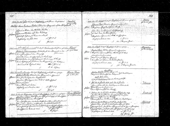 Johannes (1838), Friedrich (1839) and Elisabeth (1841), one certificate dated 17 Nov 1842