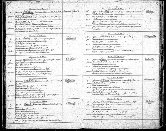 No. 5 of 1843: Rudolf, b. 8 Jan 1843; godfather Peter Hirschi, the father's brother, in Thun