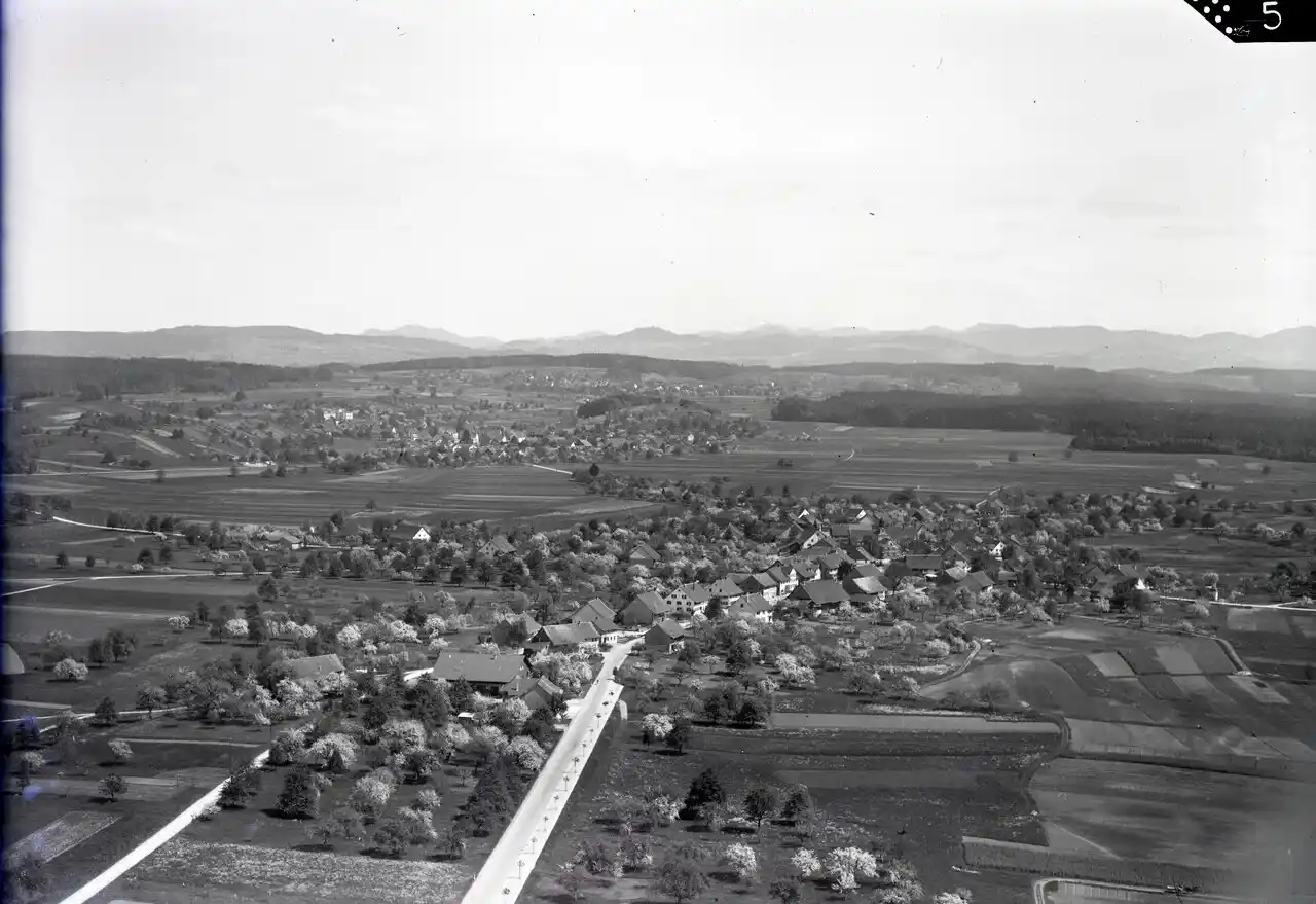 Hegnau from the air, 1946