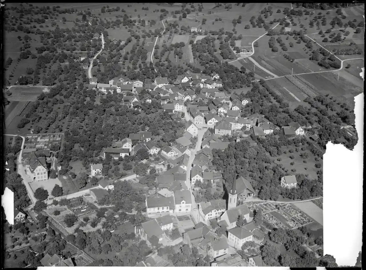 Igis near Landquart from the air, 1947