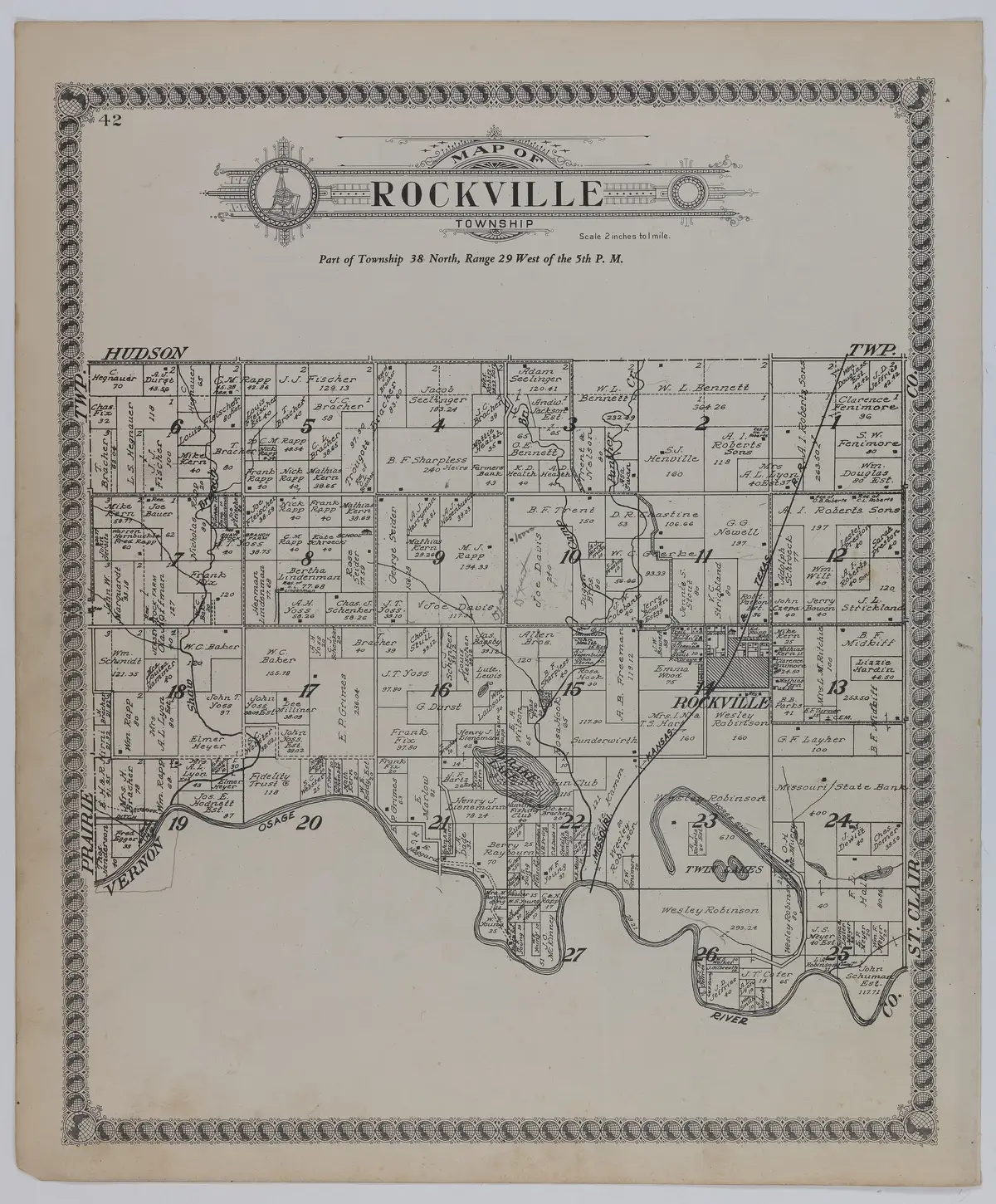 Rockville Township in the same atlas, p. 42, with the landowners' names